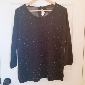 The Limited Black Pearl Polka Dot Sweater
